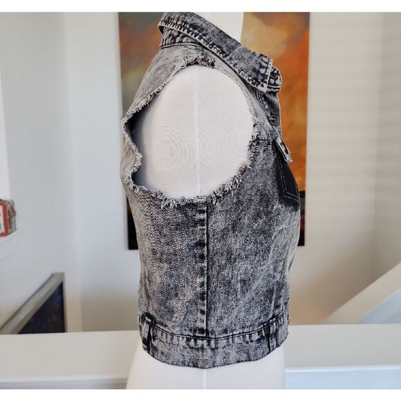 Highway Jeans Black and Gray Denim Vest Size S - Picture 3 of 5
